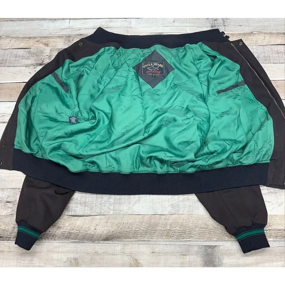 Vintage Paul & Shark Wool Yacht Club Lined Bomber Jacket Made in Italy Sz Small - Picture 6 of 12